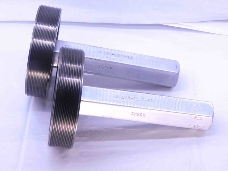 4 1/4 16 UN 2A SET THREAD PLUG GAGE 4.25 4.250 GO NO GO P.D.'S = 4.2076 & 4.2017 - DW34320AY5