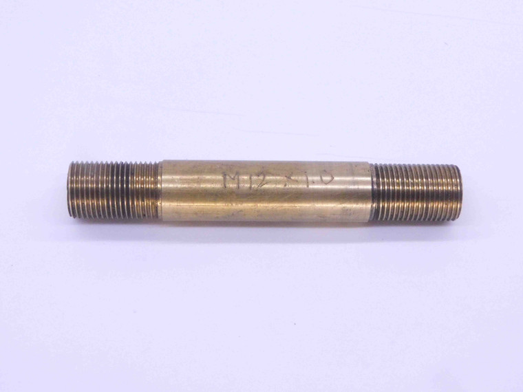 SHOP MADE M12 X 1 BRASS THREAD PLUG GAGE 12 1.0 METRIC GO AND NO GO INSPECTION - DW34359AJ5