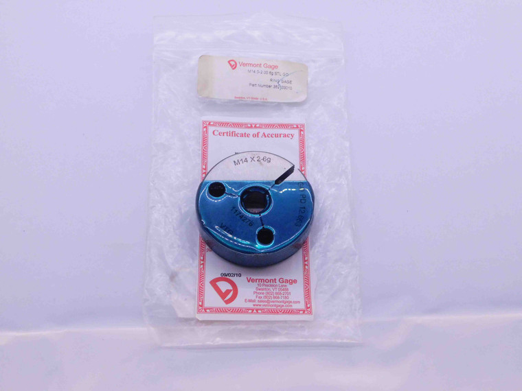 M14 X 2 6g METRIC VERMONT THREAD RING GAGE 14 2.0 GO ONLY P.D. = 12.663 CHECK - DW34380CE4