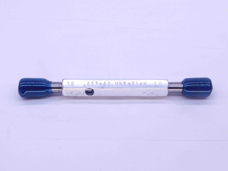 .437 40 UNS 2A SET THREAD PLUG GAGE .4370 GO NO GO P.D.'S = .4199 & .4168 CHECK - DW34394AY5