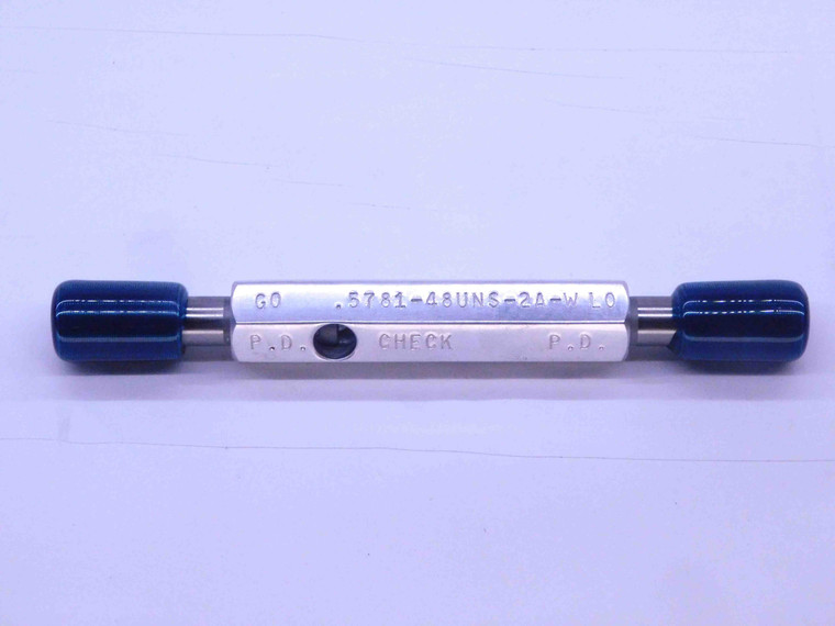 .5781 48 UNS 2A SET THREAD PLUG GAGE GO NO GO P.D.'S = .5637 & .5606 37/64 CHECK - DW34395AY5