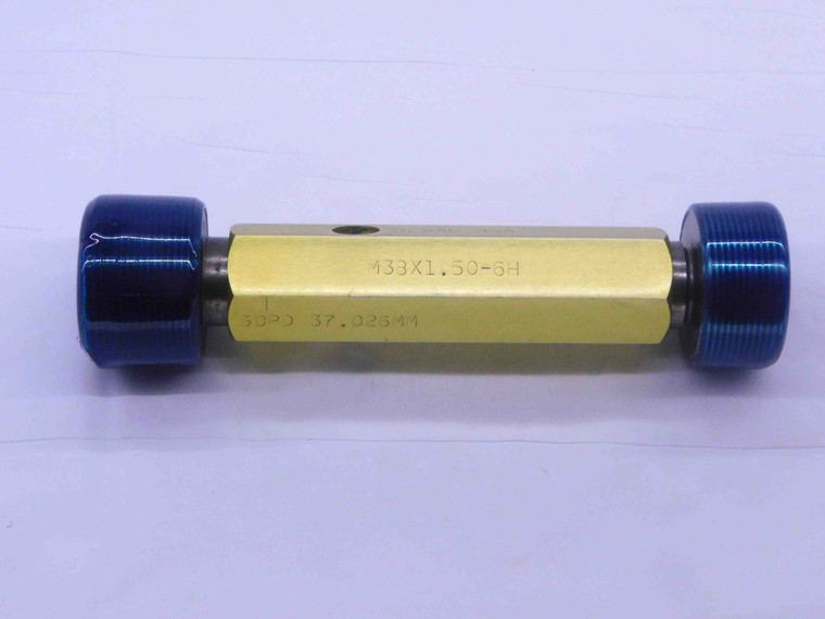 M38 X 1.5 6H METRIC THREAD PLUG GAGE 38 GO NO GO P.D.'S = 37.026 & 37.226 CHECK - DW34433AP5