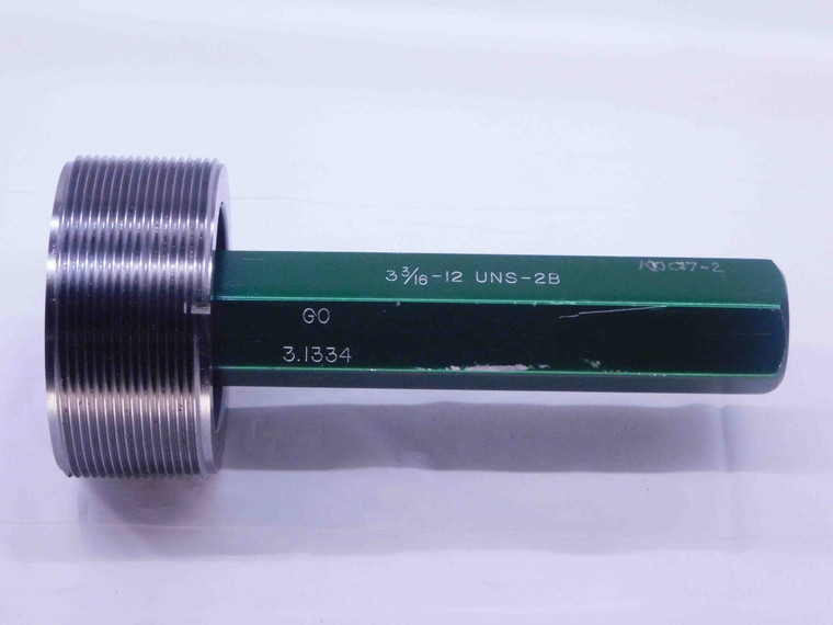 3 3/16 12 UNS 2B THREAD PLUG GAGE 3.1875 GO ONLY P.D. = 3.1334 2B OR 3B CHECK - DW34481LVR