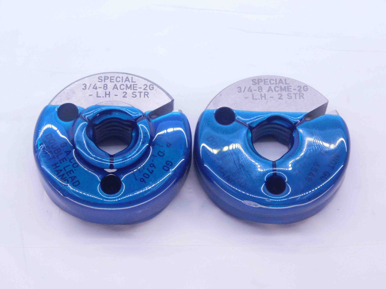 3/4 8 ACME 2G LEFT HAND DOUBLE LEAD THREAD RING GAGES .75 GO NO GO = .6706 .6548 - DW34552CT4
