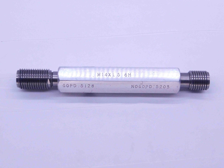 M14 X 1.5 6H METRIC THREAD PLUG GAGE 14 GO NO GO P.D.'S = 13.026 & 13.216 CHECK - DW34569AP5