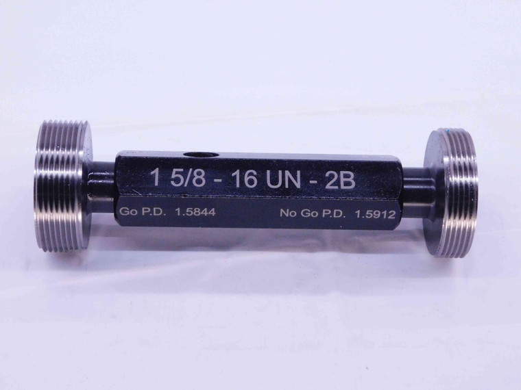 NEW 1 5/8 16 UN 2B THREAD PLUG GAGE 1.625 GO NO GO P.D.'S = 1.5844 & 1.5912 - DW34597MSAF