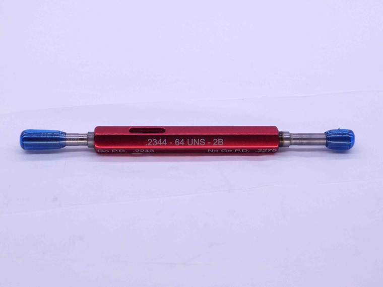 .2344 64 UNS 2B THREAD PLUG GAGE GO NO GO P.D.'S = .2243 & .2275 INSPECTION - DW34694CF4