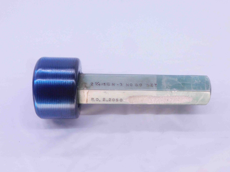 2 1/4 16 N 3 SET THREAD PLUG GAGE 2.25 2.250 2.2500 NO GO ONLY P.D. = 2.2050 - DW34722LVR
