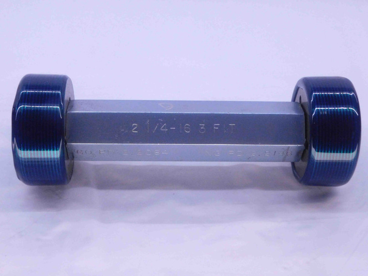 2 1/4 16 3B FIT VERMONT THREAD PLUG GAGE 2.25 GO NO GO P.D.'S = 2.2094 & 2.2146 - DW34731AC5
