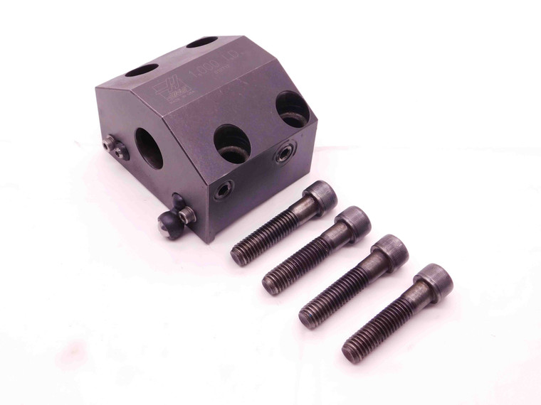 HAAS 1" I.D. LATHE TURRET TOOL HOLDER BLOCK 45mm X 80mm BOLT PATTERN COOLANT - BR9780AW5