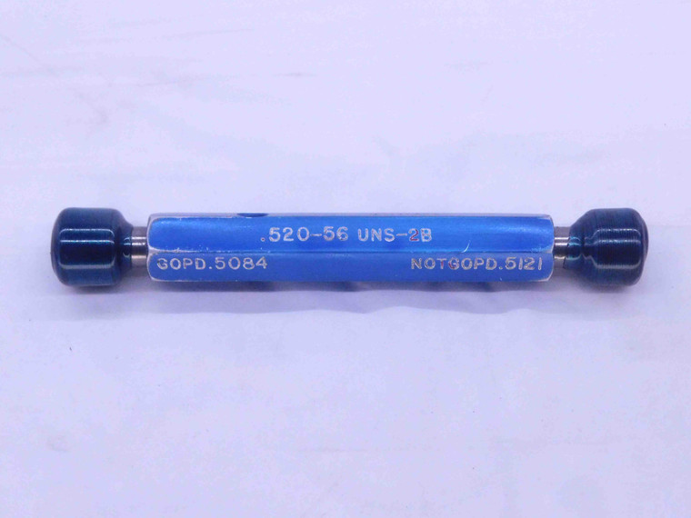 .520 56 UNS 2B THREAD PLUG GAGE .52 .5200 GO NO GO P.D.'S = .5084 & .5121 CHECK - DW34746BD5