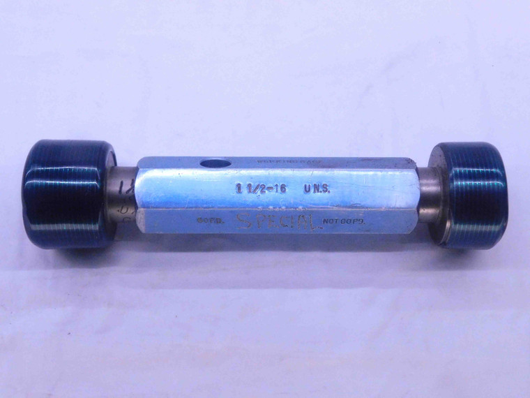 1 1/2 16 UNS SPECIAL THREAD PLUG GAGE 1.5 1.50 GO NO GO P.D.'S = 1.4754 & 1.4822 - DW34844AD5