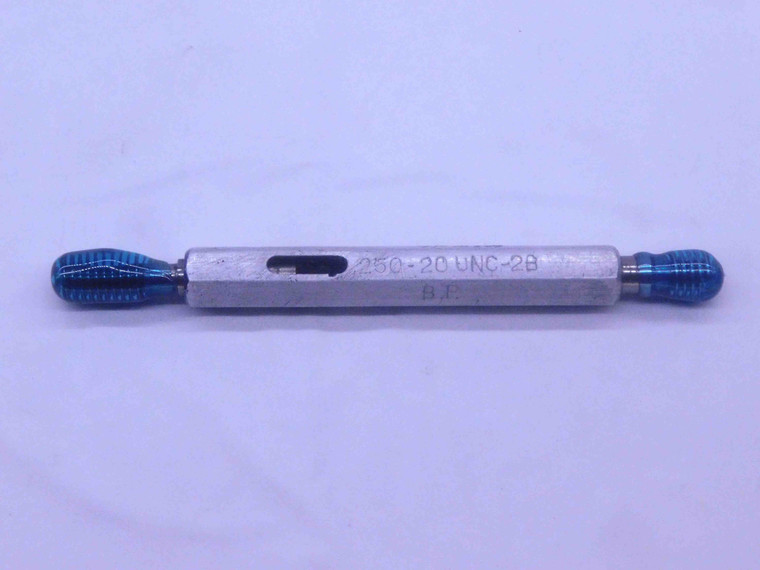 1/4 20 UNC 2B BEFORE PLATE THREAD PLUG GAGE .25 GO NO GO P.D.'S = .2175 & .2236 - DW34914CT4