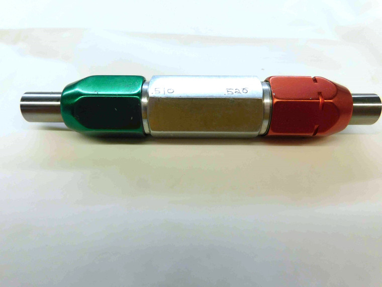 .5100 & .5200 PIN PLUG GAGE GO NO GO .5000 +.0100 OVERSIZE 1/2 13 mm .510 .520 - RF0035CT4