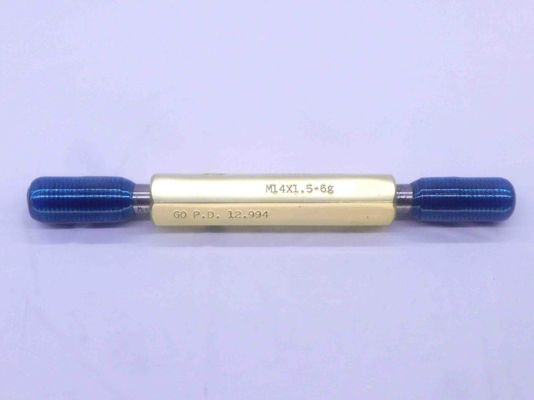 M14 X 1.5 6g METRIC SET THREAD PLUG GAGE 14 GO NO GO P.D.'S = 12.994 & 12.854 - DW34984AW5