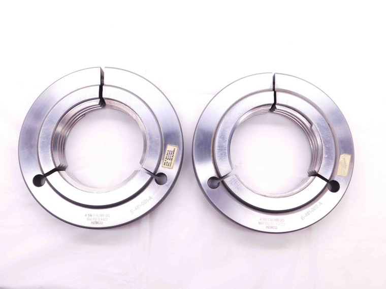 4 1/8 3 ACME 2G THREAD RING GAGES 4.125 GO NO GO P.D.'S = 3.9423 & 3.9123 NA-2G - BR9869BL5