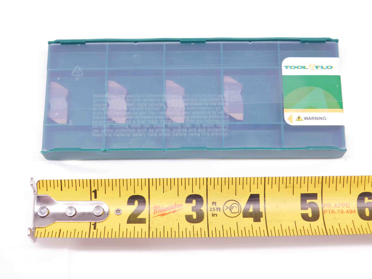 5pcs TOOL FLO FLG-3062L-CB AC3R TiAlN CARBIDE INSERTS .062" CUT WIDTH TOP NOTCH - DM0106TFLO