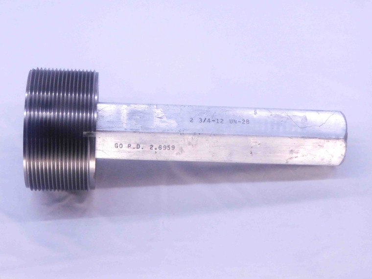 2 3/4 12 UN 2B THREAD PLUG GAGE 2.75 2.750 2.7500 GO ONLY P.D. = 2.6959 2B OR 3B - DW35017LVR