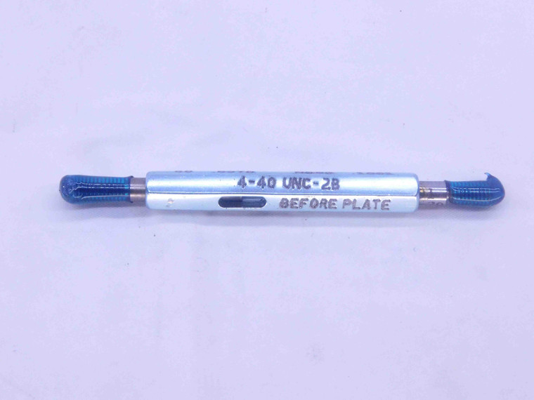 4 40 UNC 2B BEFORE PLATE THREAD PLUG GAGE #4 .112 GO NO GO PD'S = .0970 & .1001 - DW34962CT4