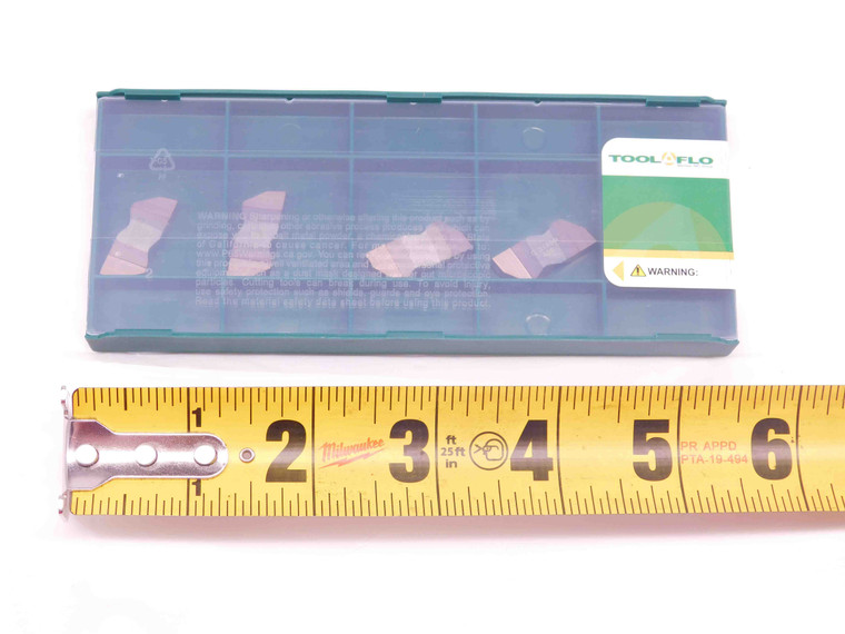 5pcs TOOL FLO FLG-3189R AC50C TiAlN CARBIDE INSERTS .189" CUT WIDTH TOP NOTCH - DM0138TFLO