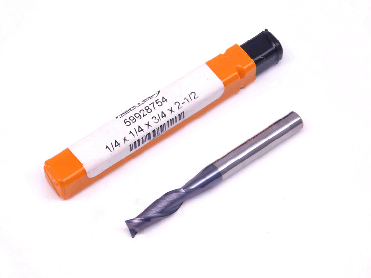 NEW HERTEL 1/4 O.D. 3/4 LOC AlTiN CARBIDE END MILL 1/4 SHANK 2 FL 59928754 .25 - DM0179AU5