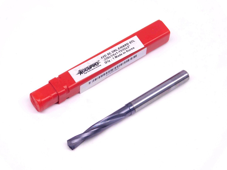 ACCUPRO 0.228 O.D. TiAlN CARBIDE JOBBER DRILL BIT 61695961 1/4 SHANK .228 #1 - DM0197AU5