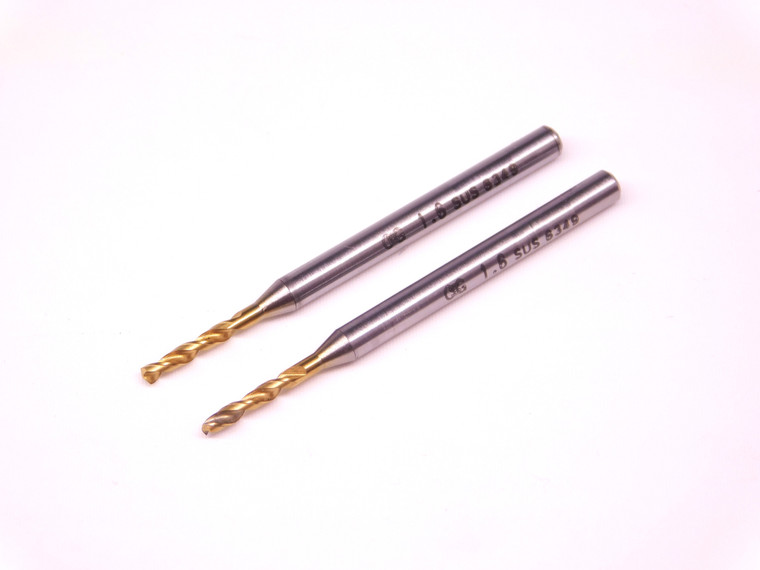 2 pcs OSG 1.6mm TiN HSSE TWIST DRILL BIT 61516 3mm SHANK 10mm LOC 42mm OAL - EA0280BF4