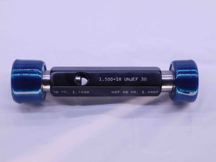 1 1/2 18 UNJEF 3B THREAD PLUG GAGE 1.5 1.50 GO NO GO P.D.'S = 1.4639 & 1.4687 - DW35196BG5