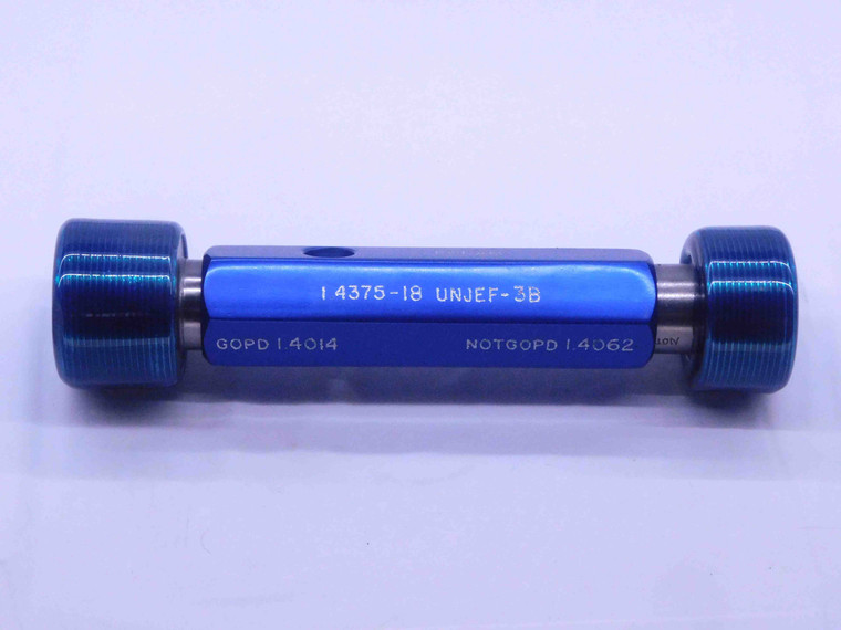 1 7/16 18 UNJEF 3B THREAD PLUG GAGE 1.4375 GO NO GO P.D.'S = 1.4014 & 1.4062 - DW35202BG5