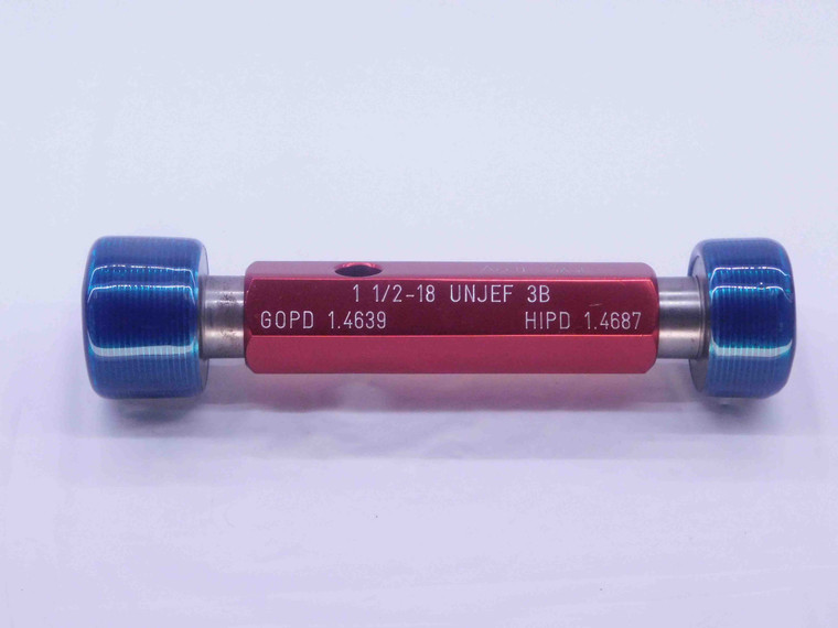 1 1/2 18 UNJEF 3B THREAD PLUG GAGE 1.5 1.50 GO NO GO P.D.'S = 1.4639 & 1.4687 - DW35207BC5