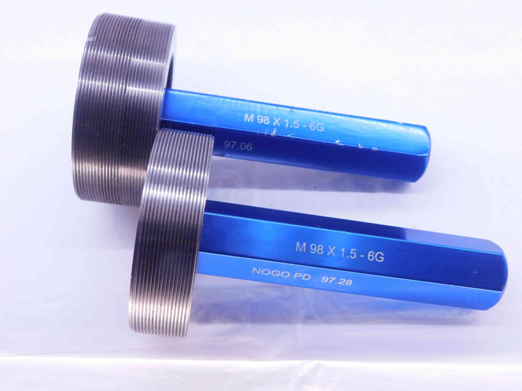 M98 X 1.5 6G METRIC THREAD PLUG GAGE 98 GO NO GO P.D.'S = 97.060 & 97.280 - DW35227CF4