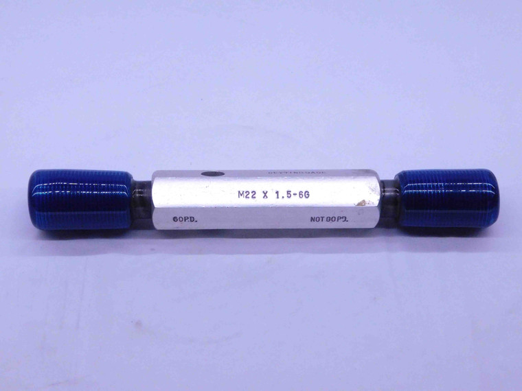 M22 X 1.5 6g SPECIAL SET THREAD PLUG GAGE 22 GO NO GO P.D.'S = .8247 & .8188 - DW35233LVR