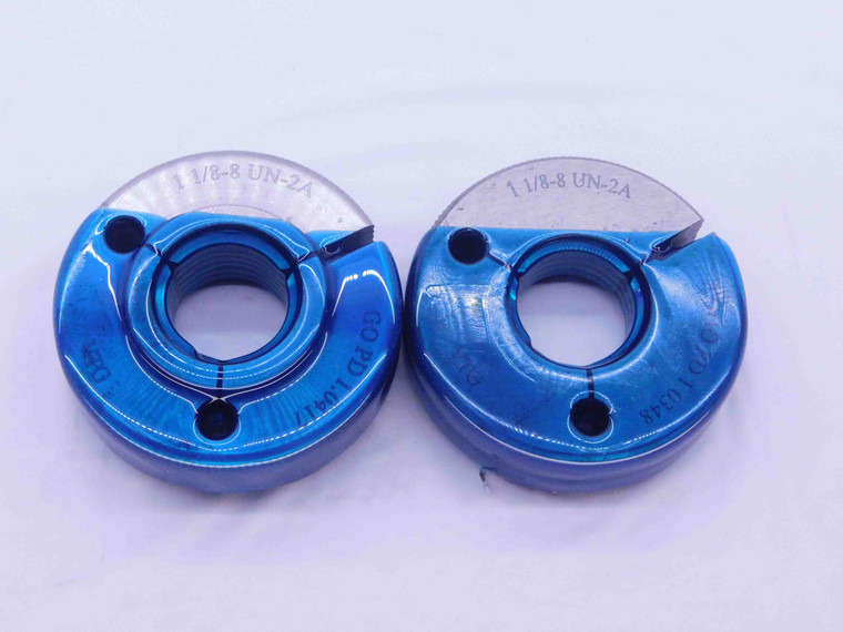 1 1/8 8 UN 2A VERMONT THREAD RING GAGES 1.125 GO NO GO P.D.'S = 1.0417 & 1.0348 - DW35259AW5