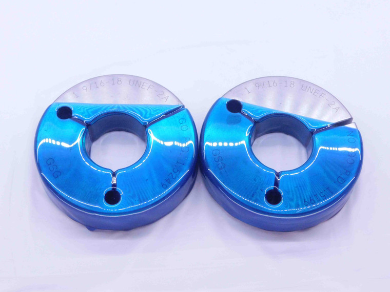 1 9/16 18 UNEF 2A THREAD RING GAGES 1.5625 GO NO GO P.D.'S = 1.5249 & 1.5199 - DW35265AW5