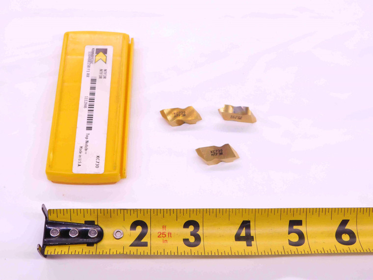 3pcs KENNAMETAL NTF3R KC730 TiN CARBIDE THREADING INSERTS 9 - 44 TPI TOP NOTCH - EA0354BM5