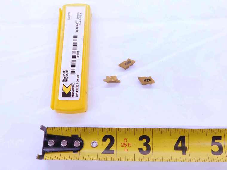 3pcs KENNAMETAL NG2058R KC850 TiN CARBIDE GROOVING INSERTS .058" WIDTH TOP NOTCH - EA0371BM5