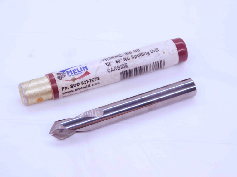 MELIN 3/8 O.D. CARBIDE 90 DEGREE SPOTTING DRILL BIT HDRNC-3/8-90 0.372 .375 - EA0388AU5
