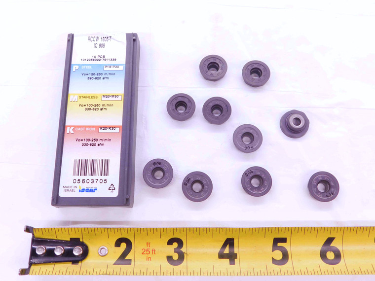 10pcs NEW ISCAR RCCW 1605-T IC908 TiAIN COATED CARBIDE MILLING INSERTS - EA0399BM5