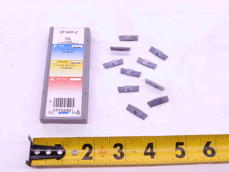 10pcs NEW ISCAR DGR 1900WP-12D IC328 CARBIDE CUTOFF INSERTS 1.90mm WIDTH - EA0406BM5