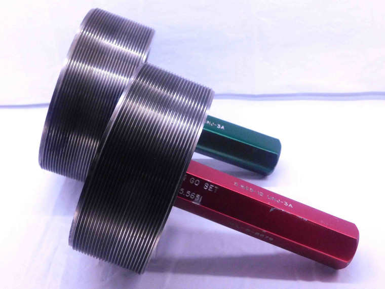 5 5/8 12 UNJ 3A SPECIAL SET THREAD PLUG GAGE 5.625 GO NO GO PDS= 5.5699 & 5.5651 - DW35310RD