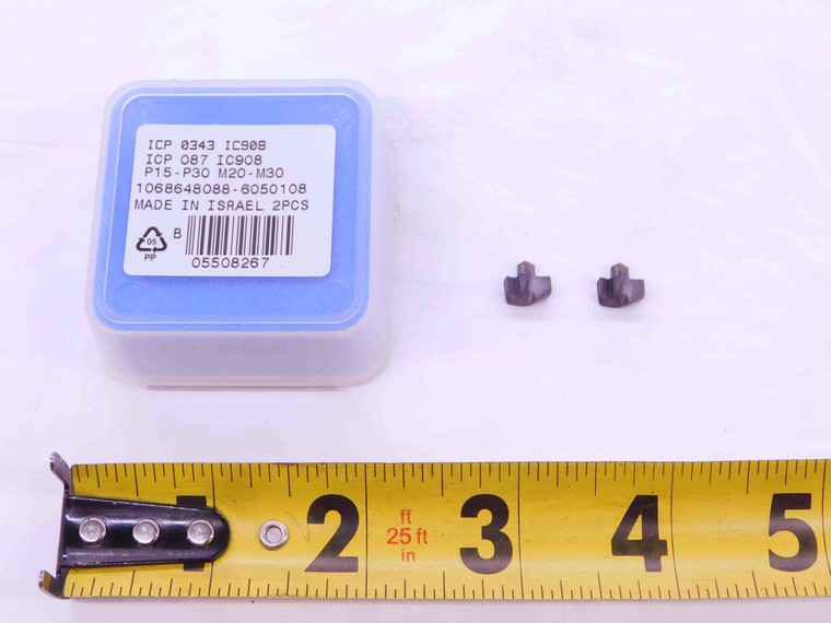 2pcs ISCAR ICP 0343 IC908 CARBIDE .343" O.D. REPLACEABLE DRILL TIP INSERTS - EA0412BM5