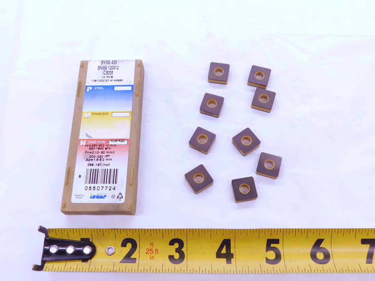 9pcs NEW ISCAR SNMA 433 IC5005 TiN COATED CARBIDE TURNING INSERTS SNMA 120412 - EA0446BM5