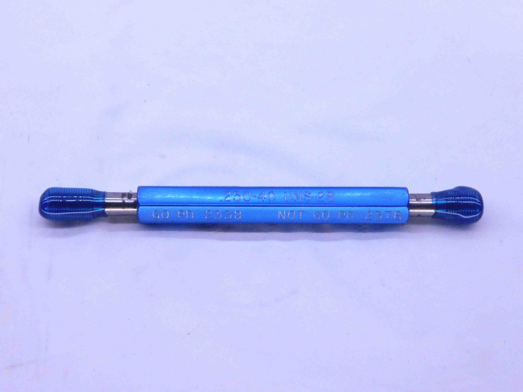 1/4 40 UNS 2B THREAD PLUG GAGE .25 .250 .2500 GO NO GO P.D.'S = .2338 & .2376 - DW35283AL5