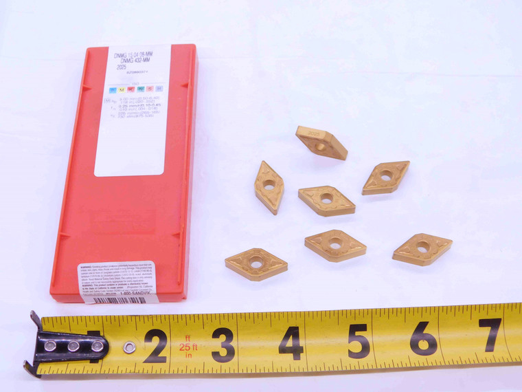 7pcs NEW SANDVIK DNMG 15 04 08-MM 2025 TiN COATED CARBIDE TURNING INSERTS - EA0457BM5