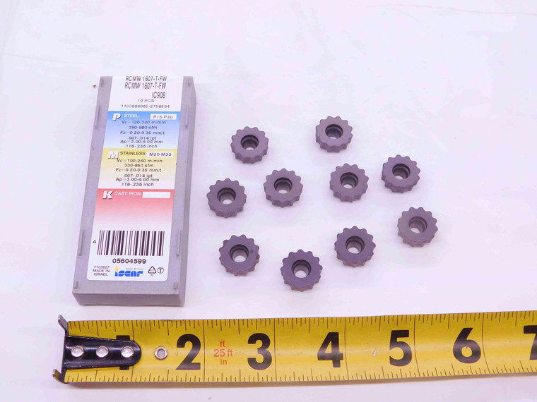 10pcs NEW ISCAR RCMW 1607-T-FW IC908 TiAIN COATED CARBIDE MILLING INSERTS - EA0465BM5