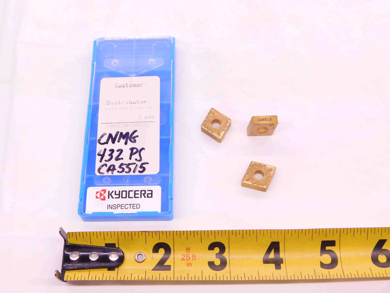 3pcs NEW KYOCERA CNMG 432 PS CA5515 TiN COATED CARBIDE TURNING INSERTS CNMG432 - EA0468BM5