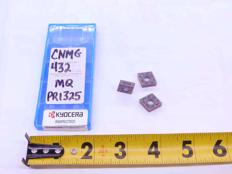 3pcs NEW KYOCERA CNMG 432 MQ PR1325 TiCN COATED CARBIDE TURNING INSERTS - EA0471BM5