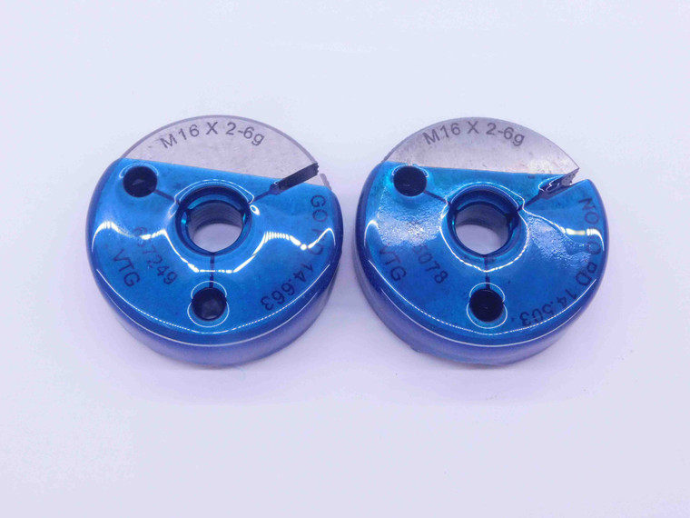 M16 X 2 6g VERMONT THREAD RING GAGES 16 2.0 GO NO GO P.D.'S = 14.663 & 14.503 - DW35349BC5