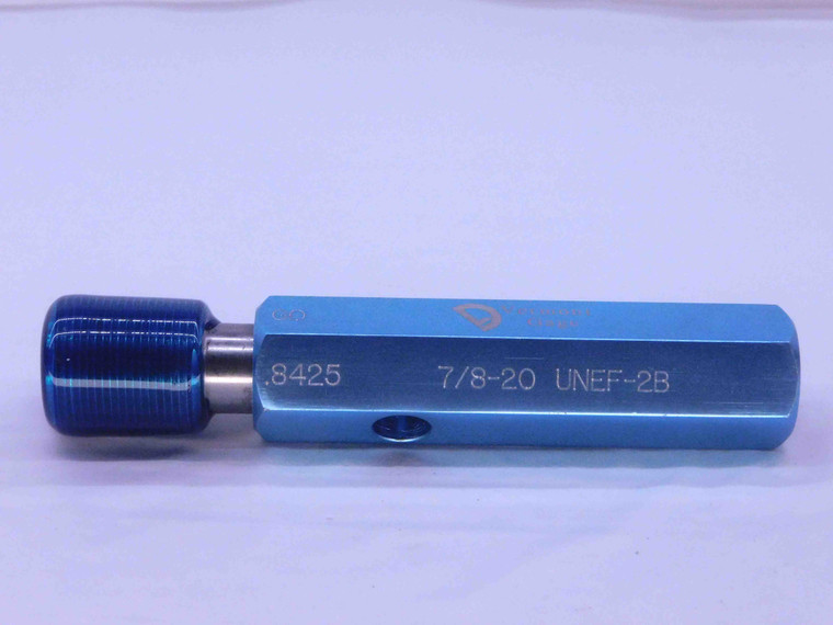 7/8 20 UNEF 2B VERMONT THREAD PLUG GAGE .875 .8750 GO ONLY P.D. = .8425 2B OR 3B - DW35367BI5