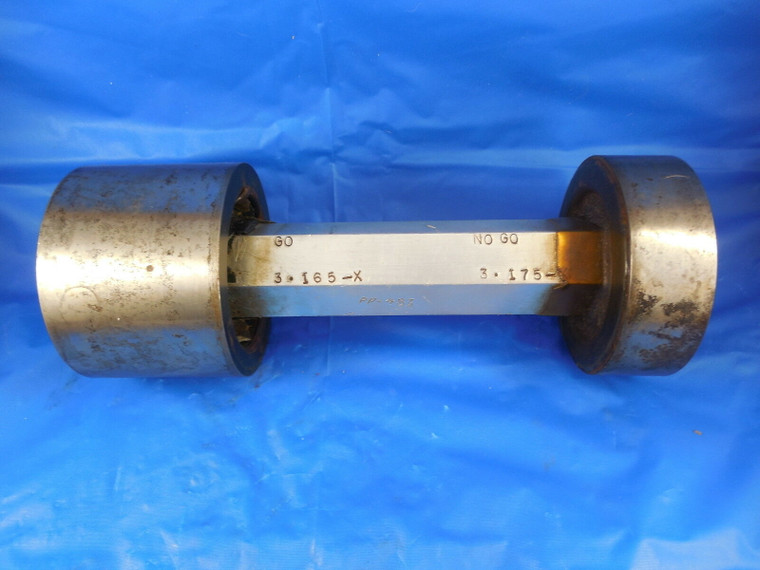 3.165 & 3.175 CLASS X SMOOTH PLUG GAGE GO NO GO 3.1875 - .0225 UNDERSIZE 3 3/16